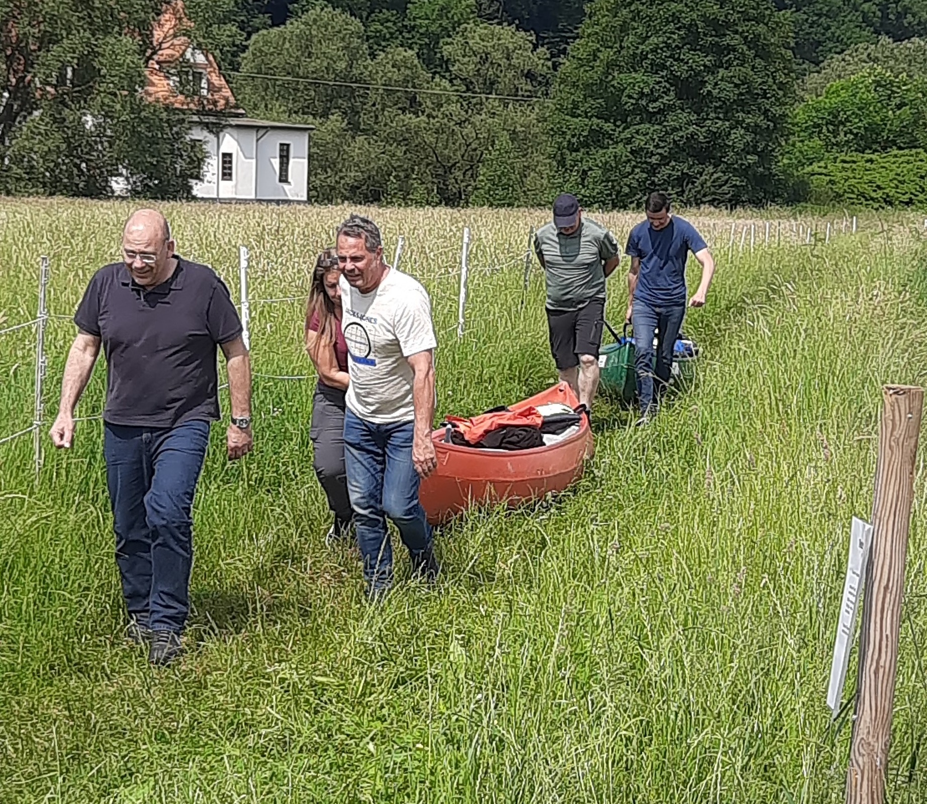 Das Team beim Firmenevent im Grünen